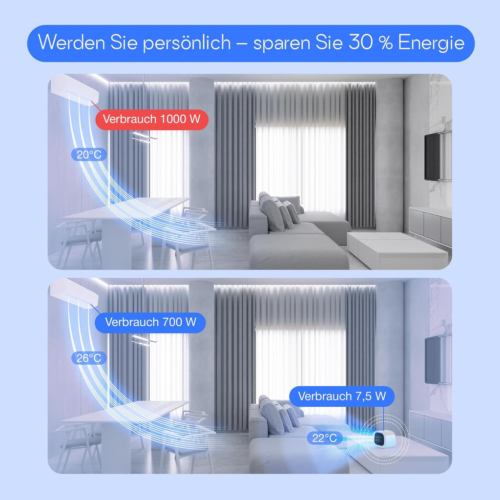 Evapolar evaCHILL Raffrescatore evaporativo & umidificatore – Silenzioso e portatile – Rinfrescatore per casa, ufficio, campeggio, viaggi – Connessione USB e luce notturna LED integrata – Grigio