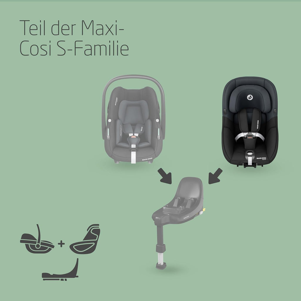 Maxi-Cosi Pebble 360 Pro, Seggiolino auto reclinabile SlideTech, da 0 a 15 mesi, da 0 a 13 kg, da 40 a 87 cm, per i seggiolini auto girevoli FamilyFix 360 Pro, G-CELL Side Impact Protection, Tonal Graphite