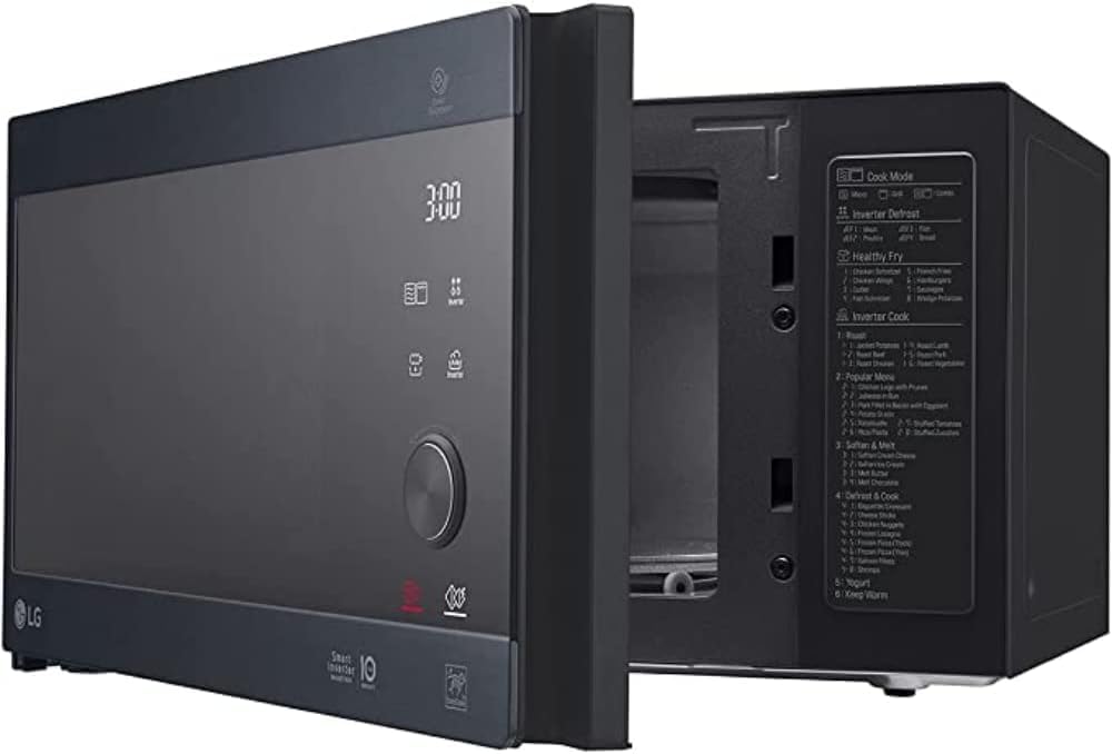 LG MS2595CIS Forno a microonde con tecnologia Smart Inverter, capacità 25 litri, 1000 W, programmi automatici, livelli di potenza regolabili e funzione EasyClean, argento