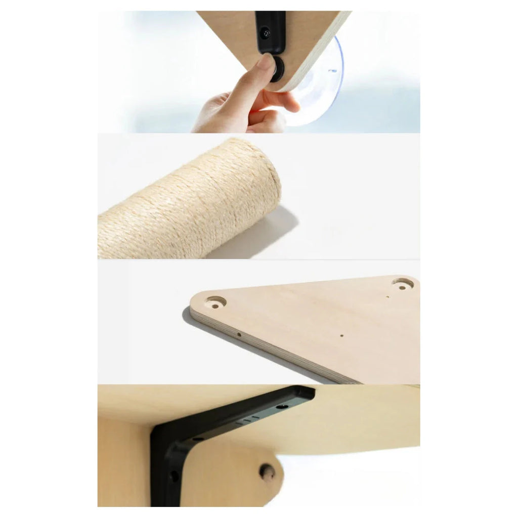 Tiragraffi sospeso moderno in legno – Design elegante per gatti