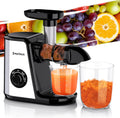 Muchen Slow Juicer Spremiagrumi Estrattore Frutta e Verdura, Vincitore del Test, Motore Silenzioso da 150W, Funzione di Retromarcia, Facile da Pulire, Design in Acciaio Inox Nero e Argento, Inclusivo di Ricettario