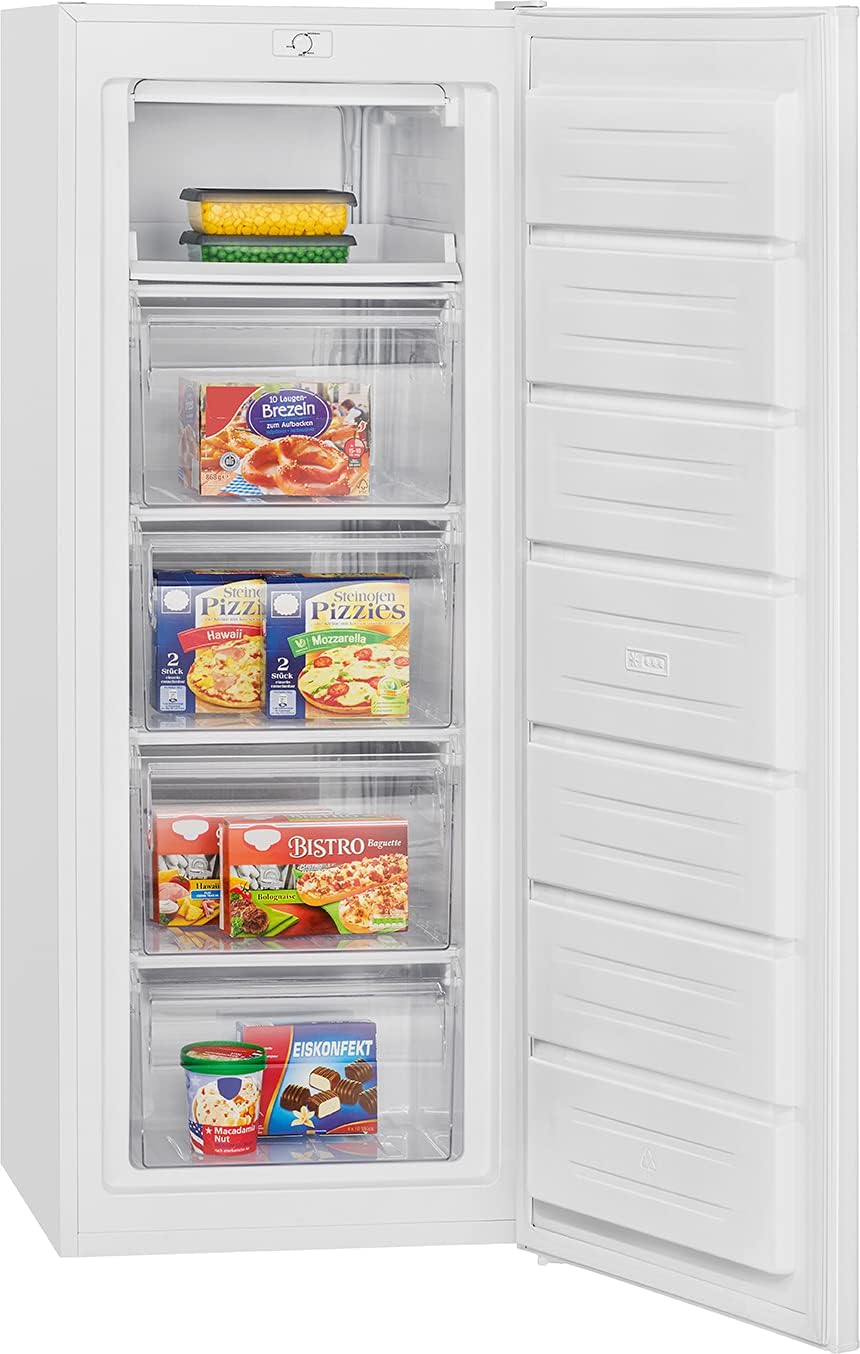 Bomann® Congelatore Verticale | Congelatore | Freezer | Capacità netta 168 litri | Porta reversibile | Scomparto congelatore 4 stelle | GS 7340 inox