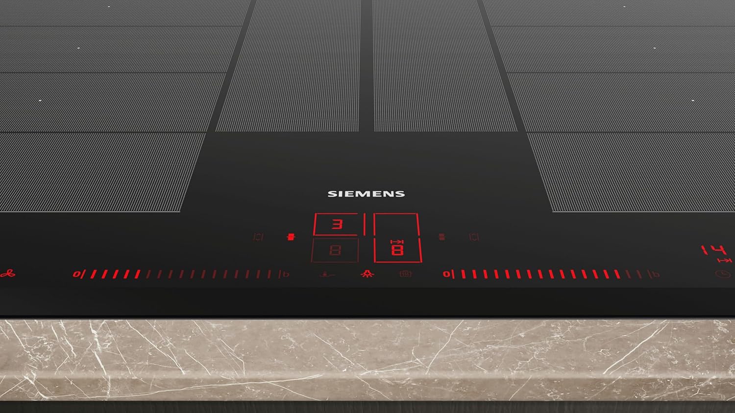 Siemens EX851LYV5E, iQ700, piano cottura a induzione intelligente 80 cm, autonomo, senza cornice, Touch & Slide, varioInduktion Plus, flexZone intelligenti, Bratsensor Plus, sistema cookConnect, Nero