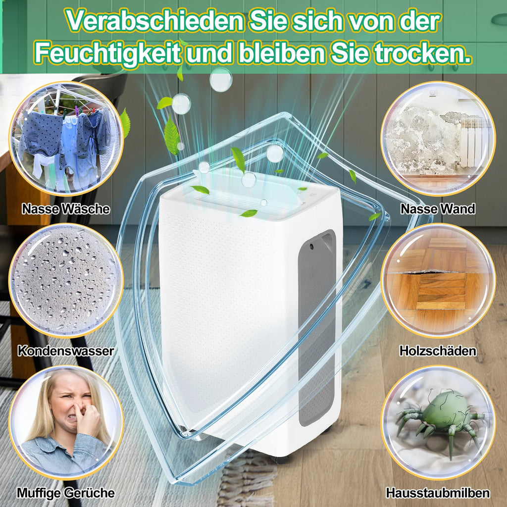Sonnewelt Luftentfeuchter 26L mit Timerfunktion, Wschetrockungsfunktion, Abtaufunktion