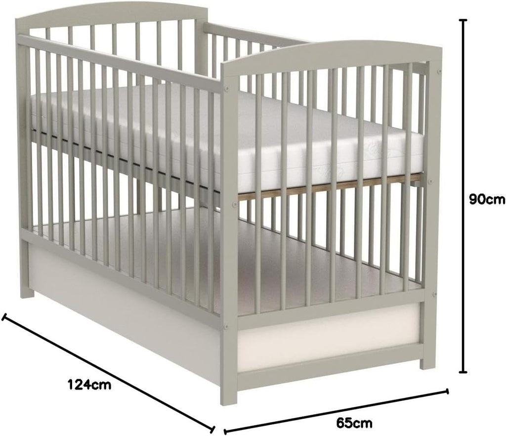 Love For Sleep Lettino per neonati co-sleeping 120x60cm con materasso in schiuma bianco Jacob lettino per bambini in legno - lettino per bambini, lettino trasformabile con sbarre