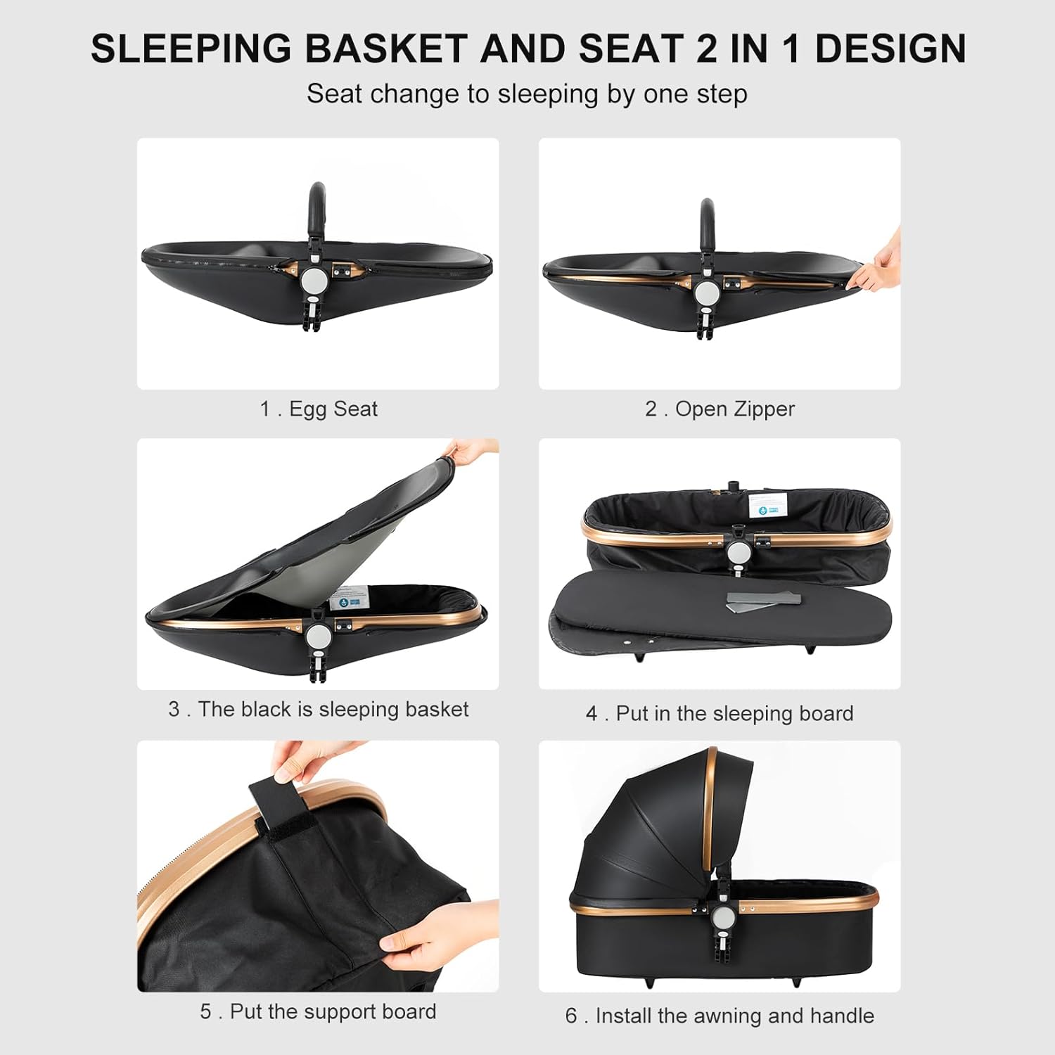 Sianldcone Passeggino 3 in 1, Set Passeggino con Tessuti di Alta Qualità, Sistemi di Viaggio con Spinta Reversibile, Passeggino Combinato a Vista Aperta Set Completo 3 in 1 (V9 Cachi)