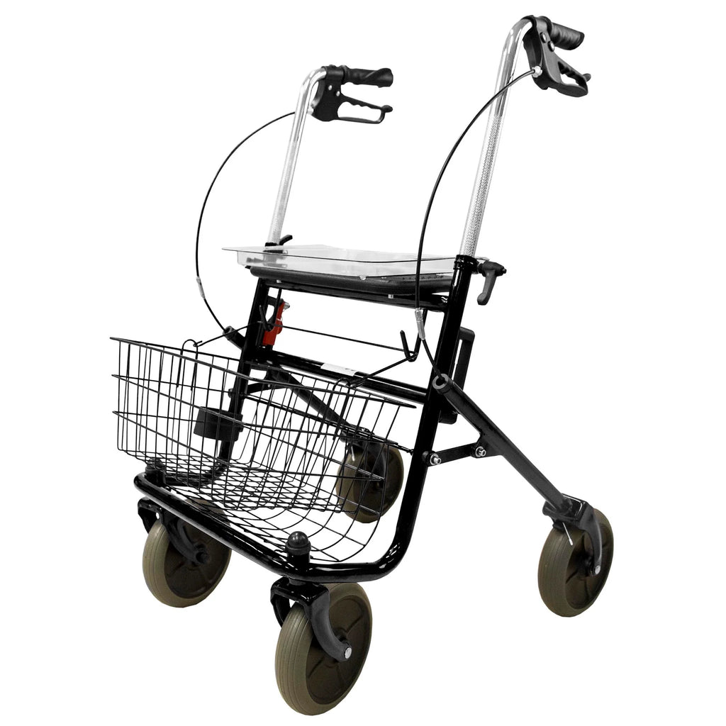 Arvo Rollator, für den Innen- und Auenbereich, Schwarz