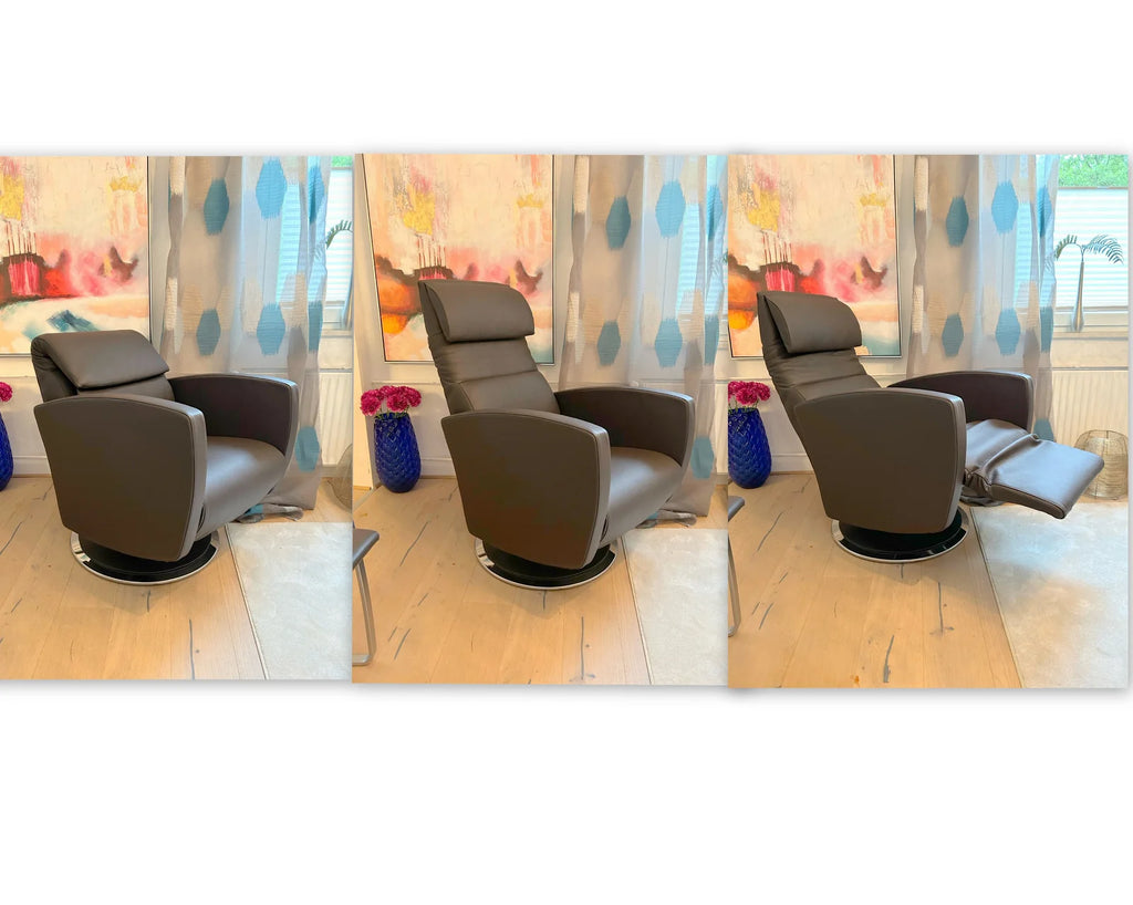 Strssle Relaxsessel Age kleiner verstellbarer Sessel, Leder dunkelbraun