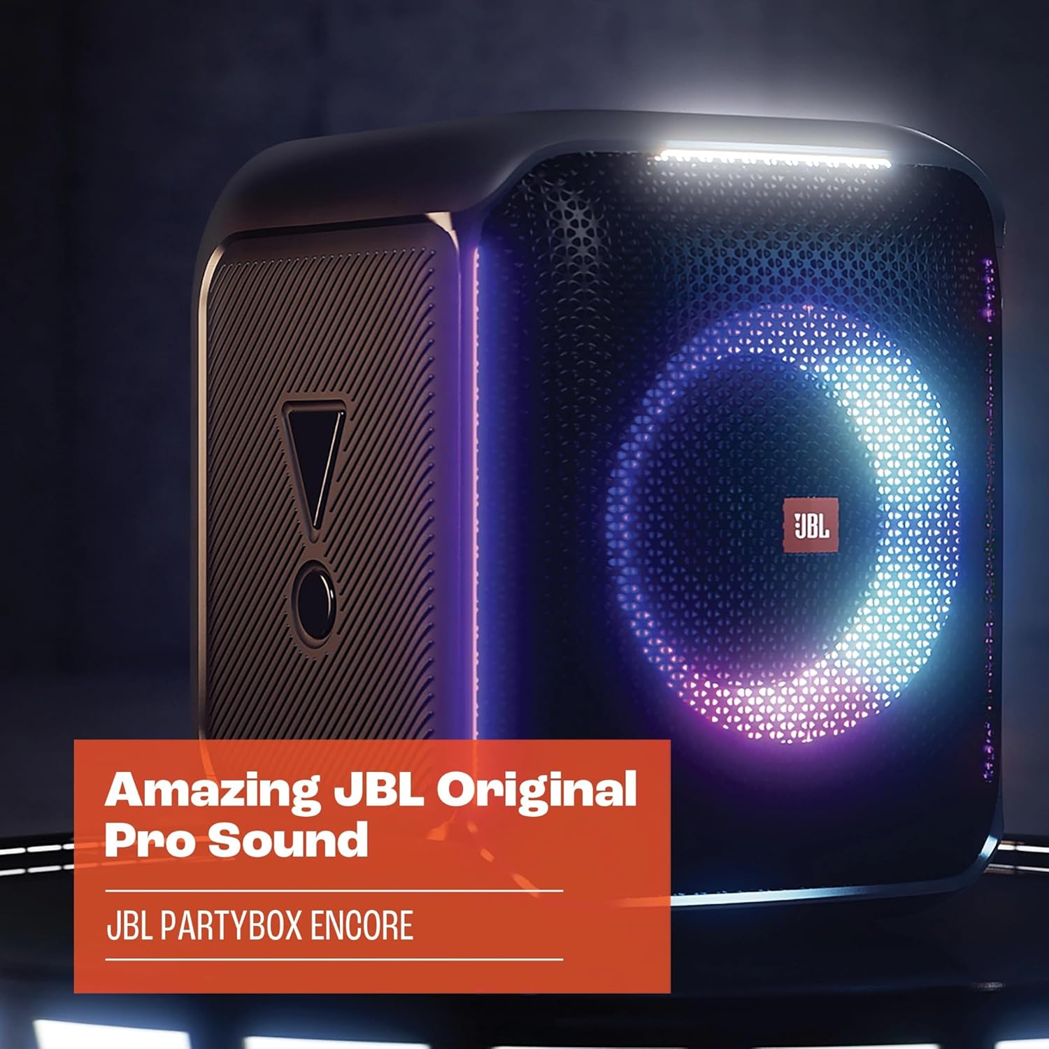 JBL PartyBox Encore – Altoparlante portatile per feste da interno e da esterno – Con luci integrate, design IPX4 e bassi profondi – 10 ore di autonomia – Nero