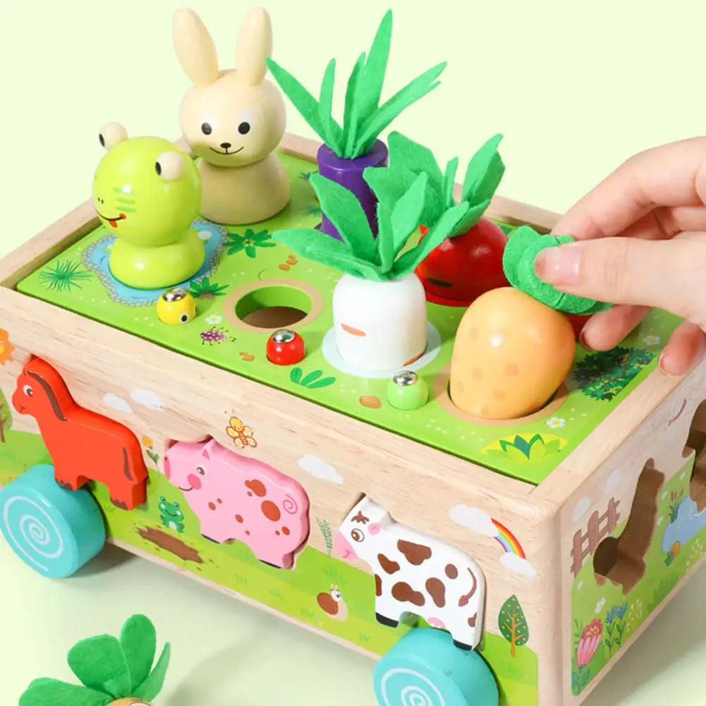 Woods - Divertimento con le forme nel carretto - Puzzle di animali e verdure