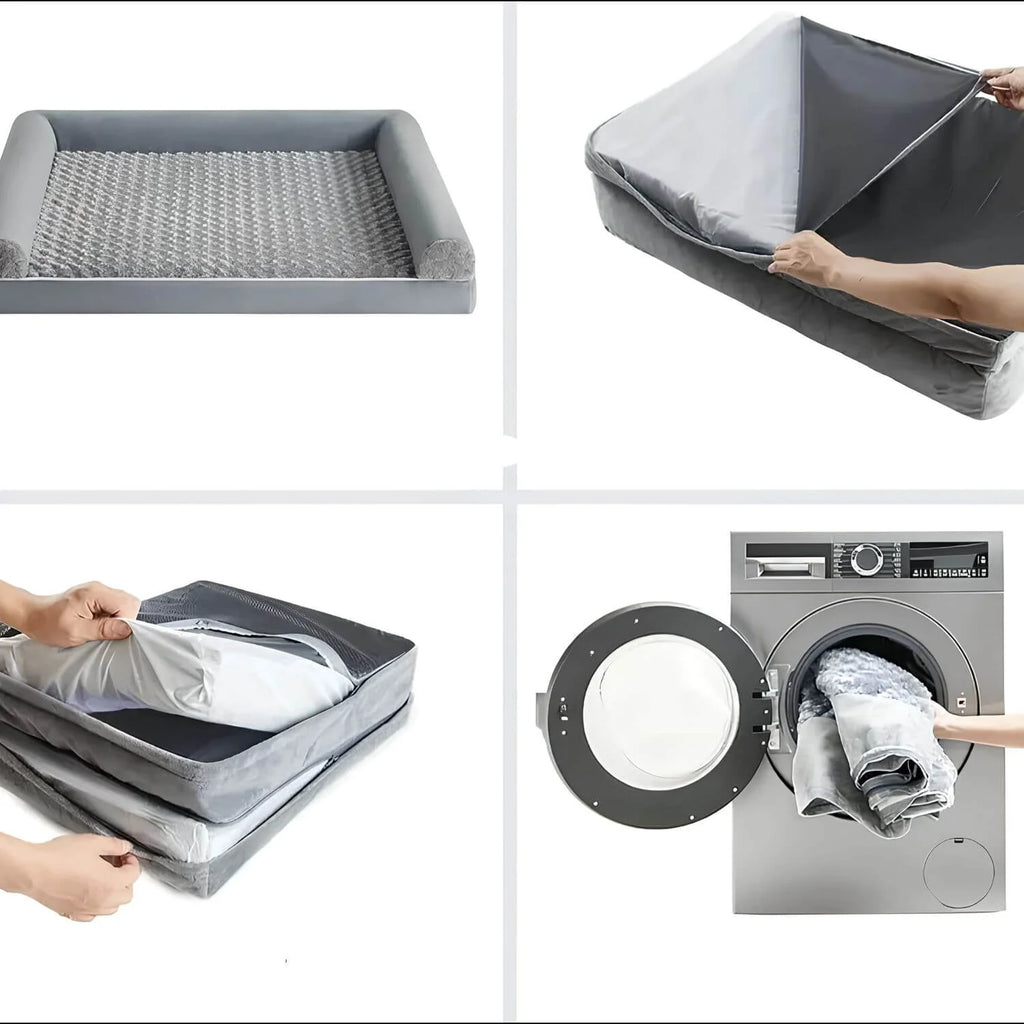 LuxDream – Cuccia Ortopedica per Cani, Impermeabile e Confortevole, Grigio