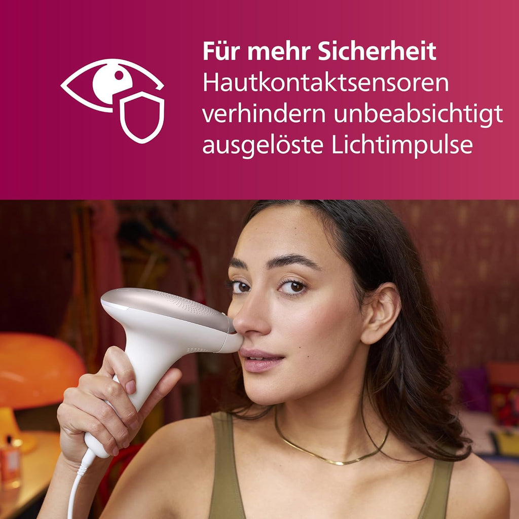 Philips Lumea IPL Epilatore Serie 7000 – Epilatore con rifinitore di precisione Satin Compact, 3 accessori per corpo, viso e zona bikini (modello BRI923/00)