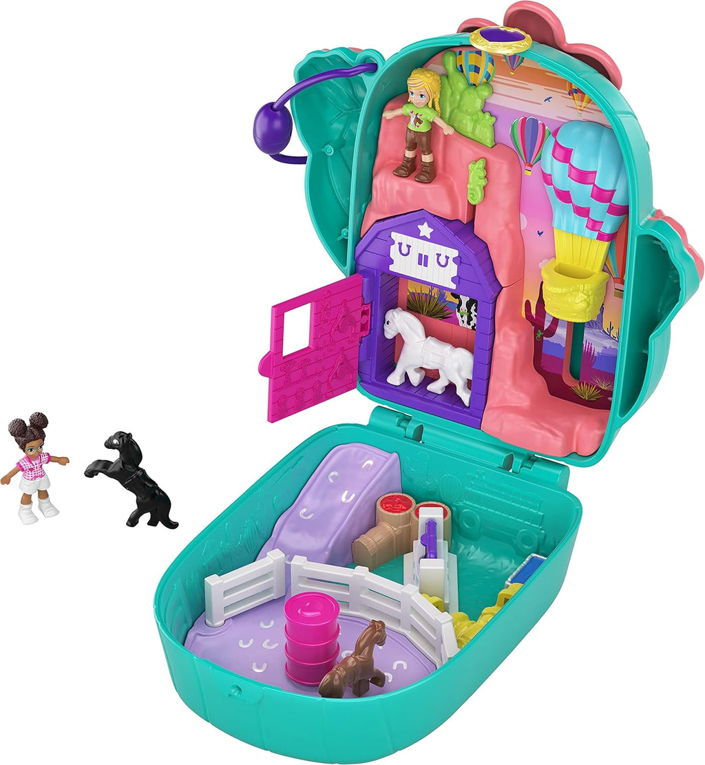 Polly Pocket GTN15 - Valigetta Caffetteria Riccio con Design Caffè e Animali, Mini Bambola Polly e HCG16 - Acquario Lontre, Tema Acquario con Micro Bambole Polly e Nicolas, 5 Sorprese e 12 Accessori