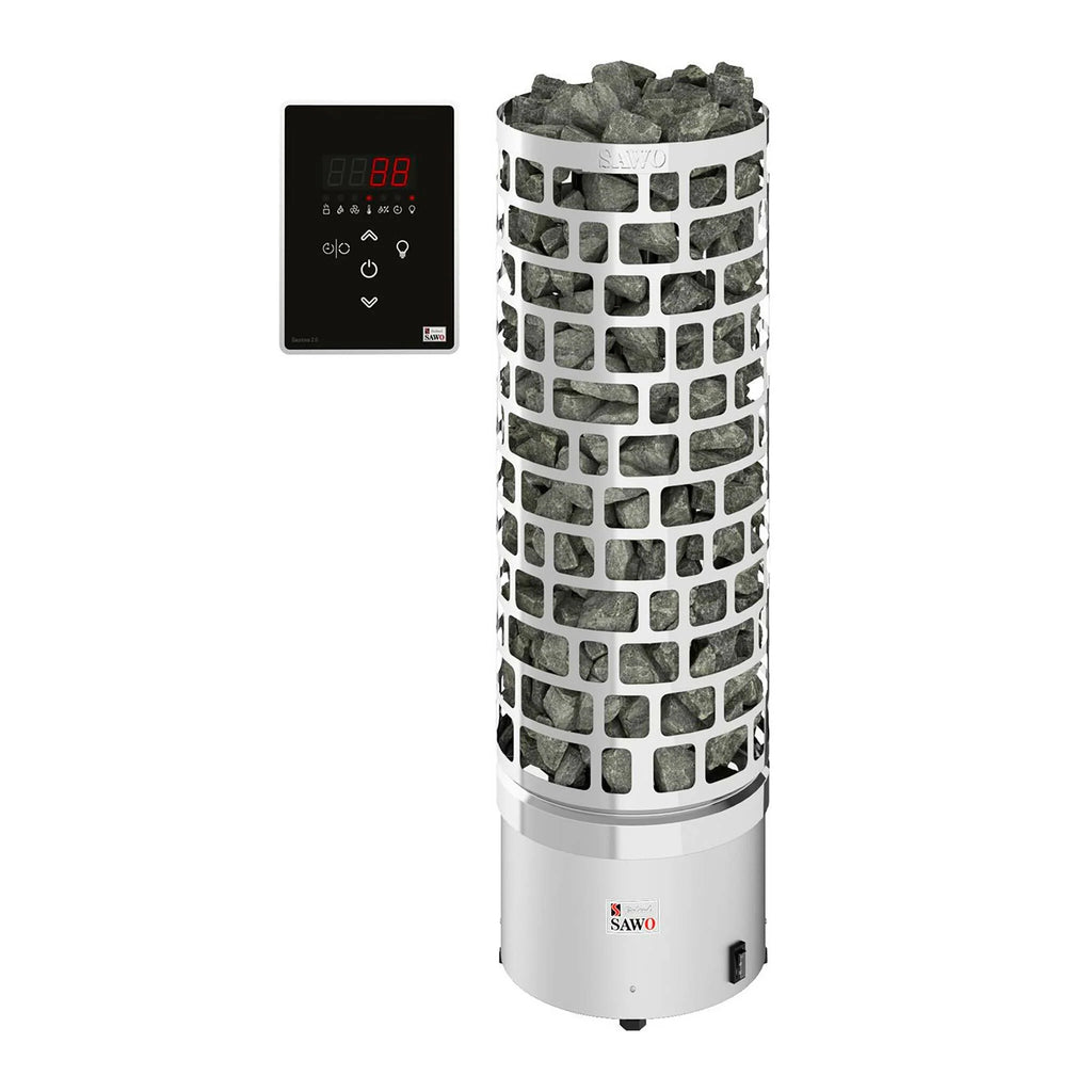 SAWO Stufa Elettrica per Sauna Aries Round Ni2, 6kW, 5-9m, comando separato