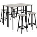 Set Tavolo da Bar HOMCOM 6 Pezzi Combinabile Salvaspazio per Sala da Pranzo