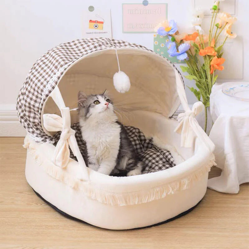 CozyPaws – Komfortables Halb-Katzenbett für entspannte Nickerchen