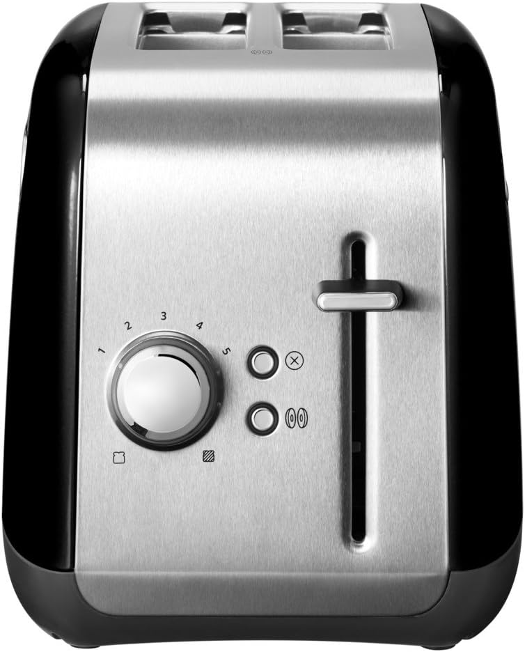 KitchenAid 5KMT2115BOB Klassischer Toaster mit 2 Schlitzen, Metall Legierter Stahl, Onyx Black