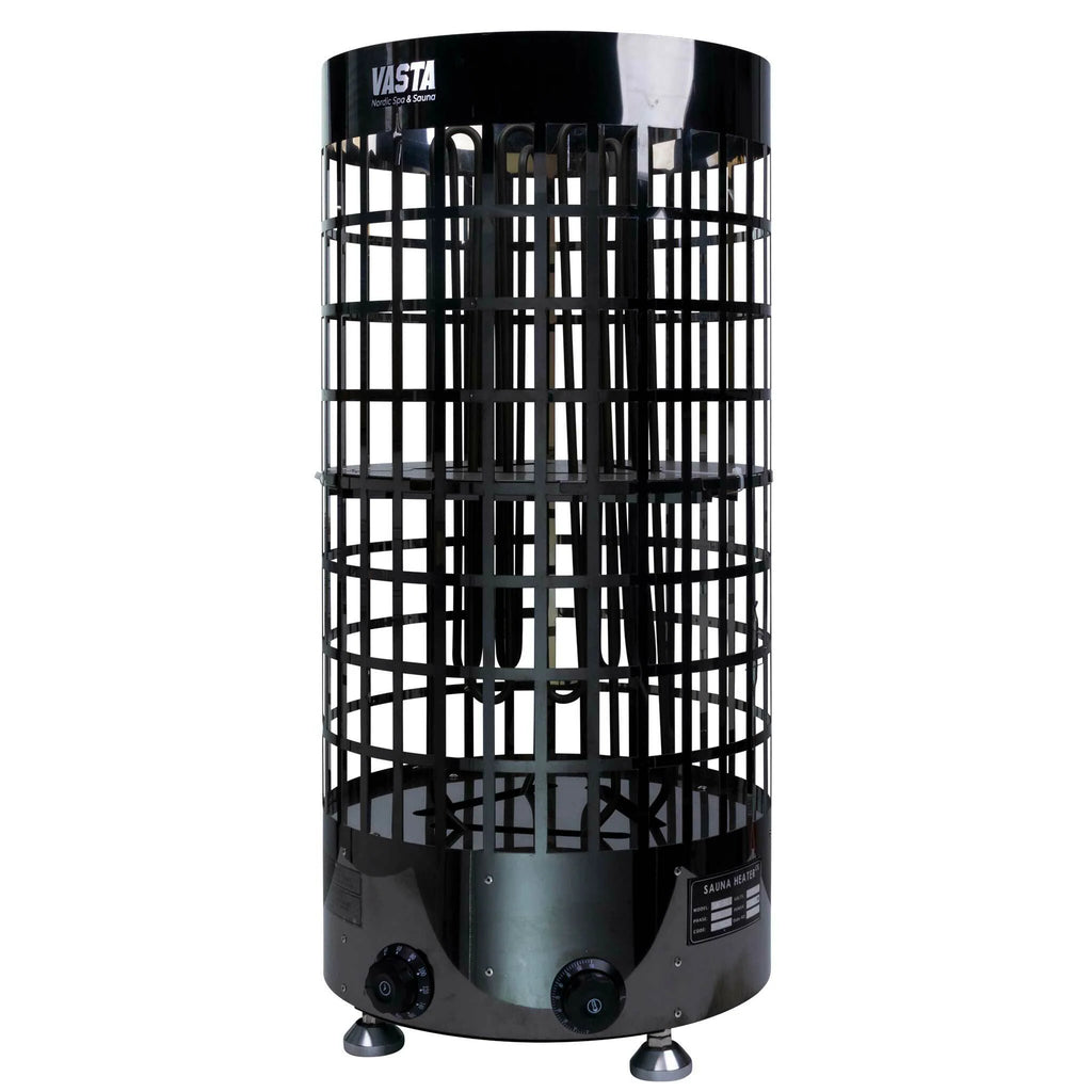 Stufa elettrica Vasta Saunaofen Ignite 6kw, controllo fisso, 5-8m3, acciaio nero