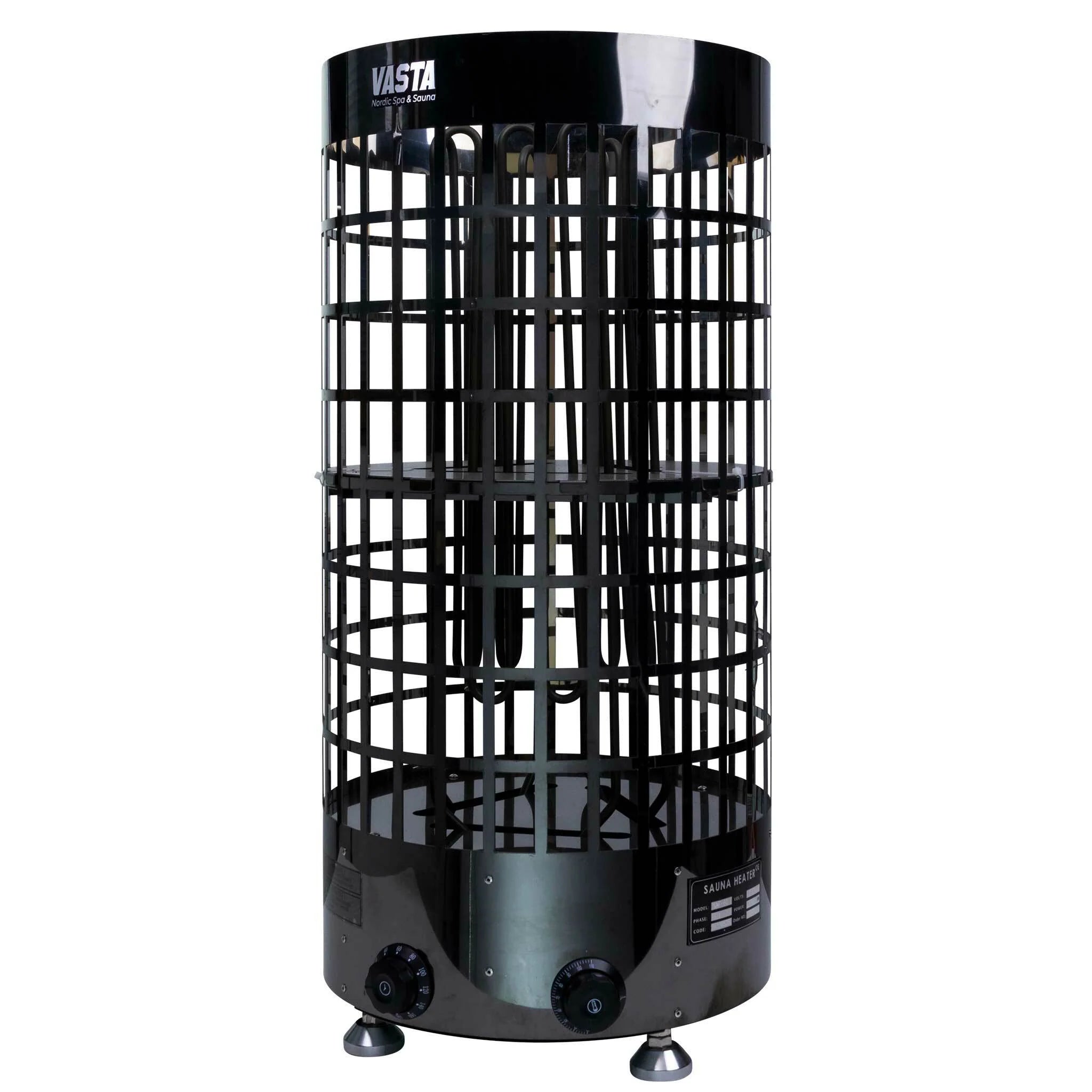 Stufa elettrica Vasta Saunaofen Ignite 6kw, controllo fisso, 5-8m3, acciaio nero