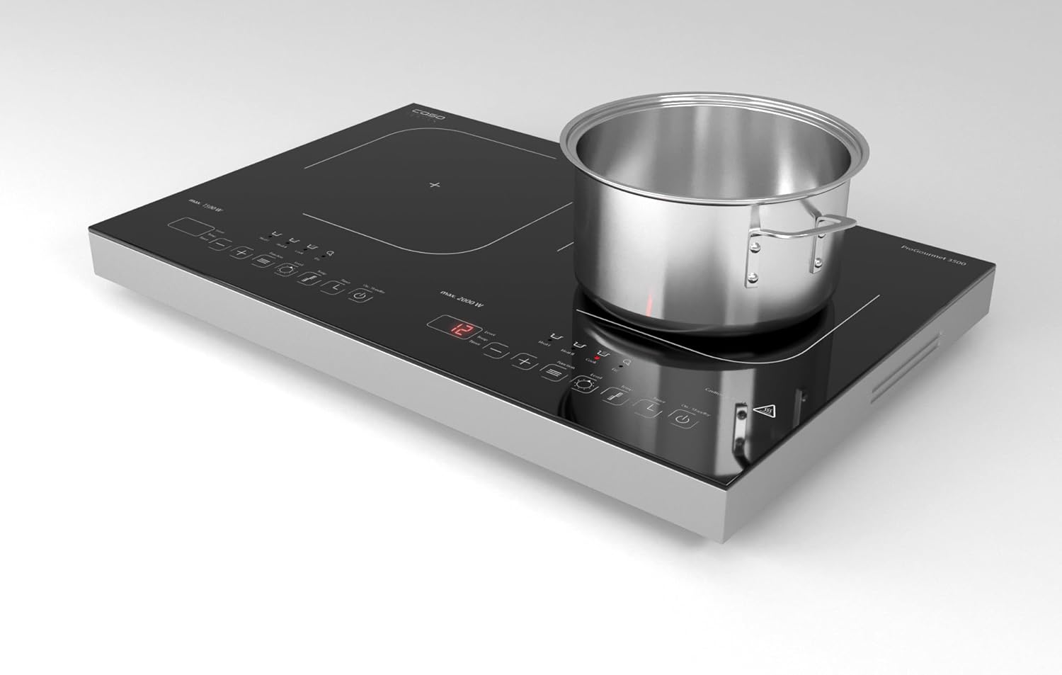CASO Pro Gourmet 3500 - Mobiles Doppel- Induktionskochfeld, Testsieger Haus & Garten Test, max. 3500 Watt, 60-240°C, 12 Leistungsstufen, für Topfgrößen bis 22cm