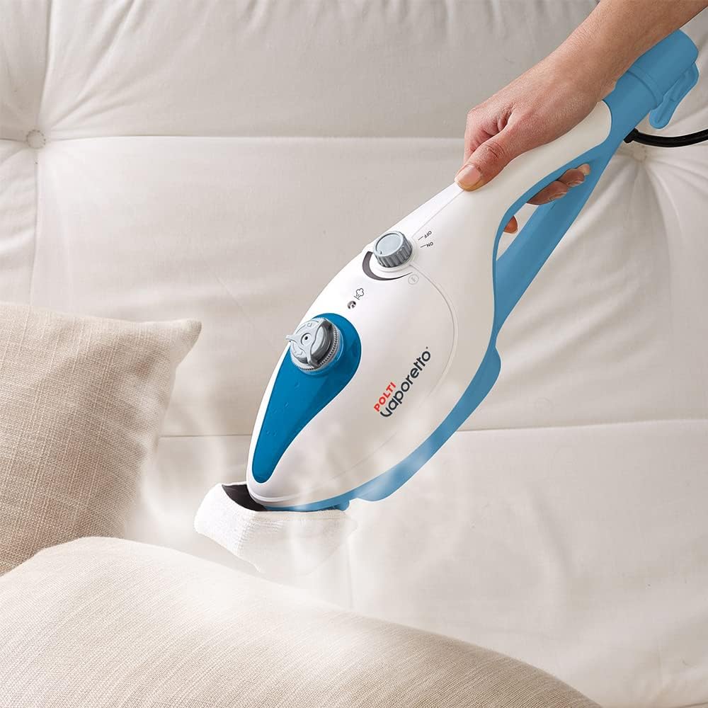 Polti PTEU0292 Vaporetto SV240 Scopa a vapore con pulitore a vapore integrato, uccide ed elimina il 99,9%* di virus, germi e batteri, Bianco/Verde