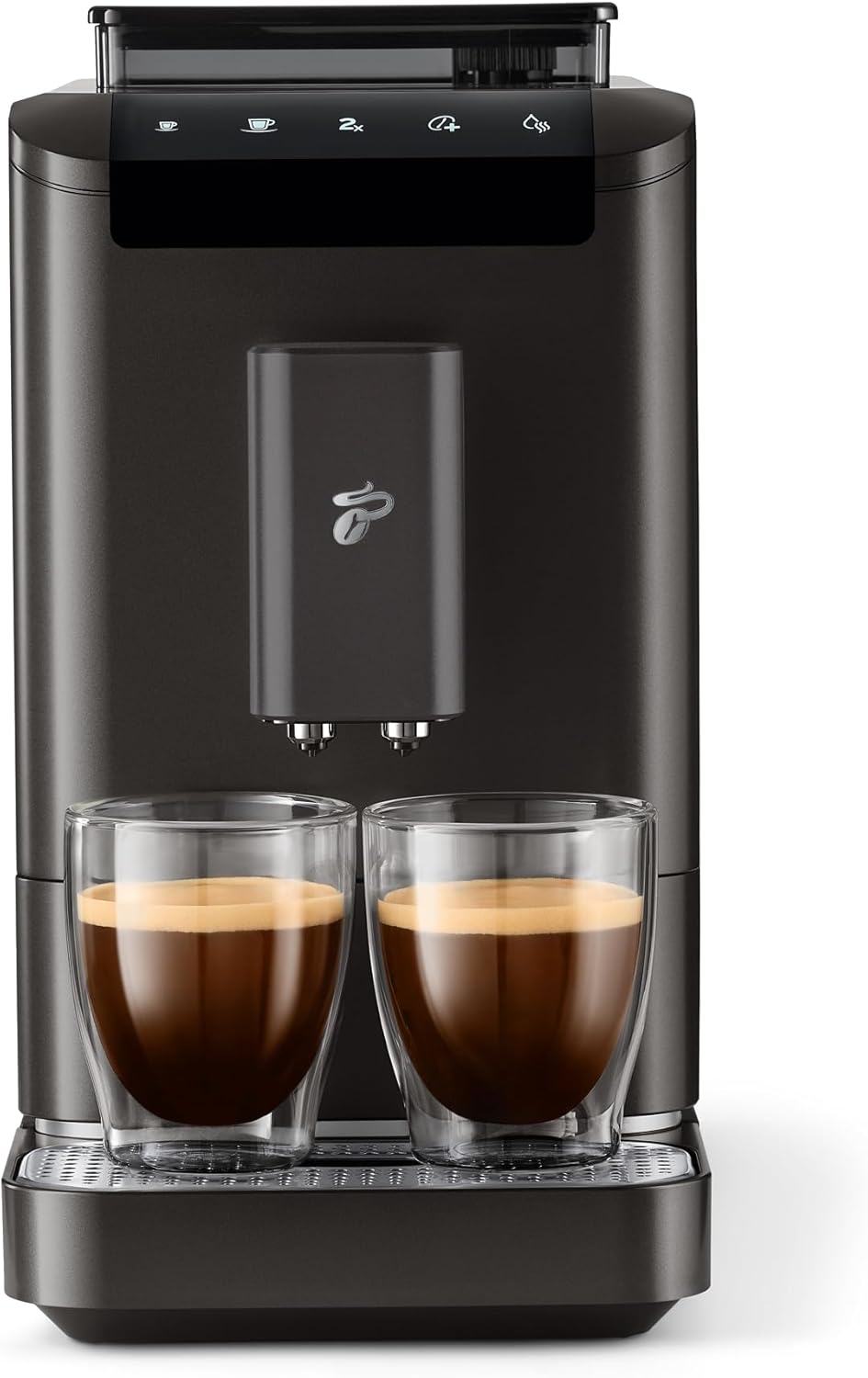 Tchibo Macchina da caffè automatica Esperto2 Caffè con funzione 2 tazze per Caffè Crema ed Espresso, Nero Granito - INCLUSO set di prova caffè GRATUITO