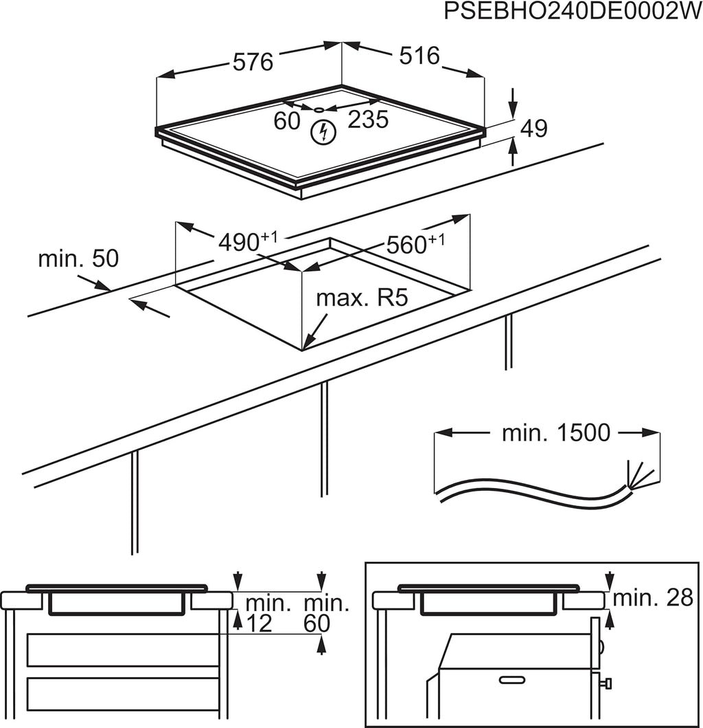 AEG Induktionskochfeld autark 60cm – 4 Flex-Kochzonen mit Powerfunktion für schnelleres Kochen – 14 Stufen – SuperFlat Rahmen – Timer – Touch-Bedienung – kompatibel mit Haubenautomatik – TO64IA0AXB