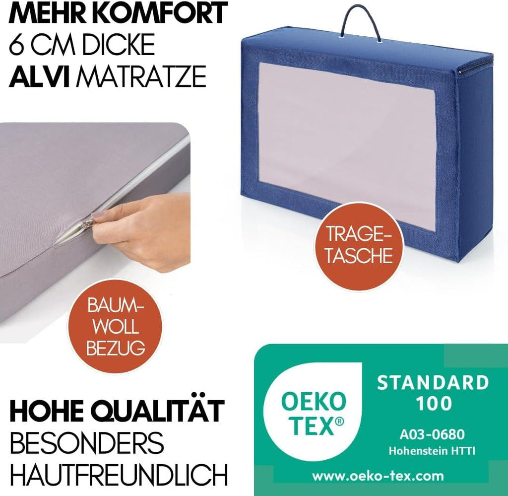 hauck Baby Reisebett Play n Relax Center Set mit Komfort Matratze und Insektenschutz - Babyreisebett mit Neugeborenen Einsatz, Wickelauflage und Tasche (höhenverstellbar & faltbar) - Dark Blue