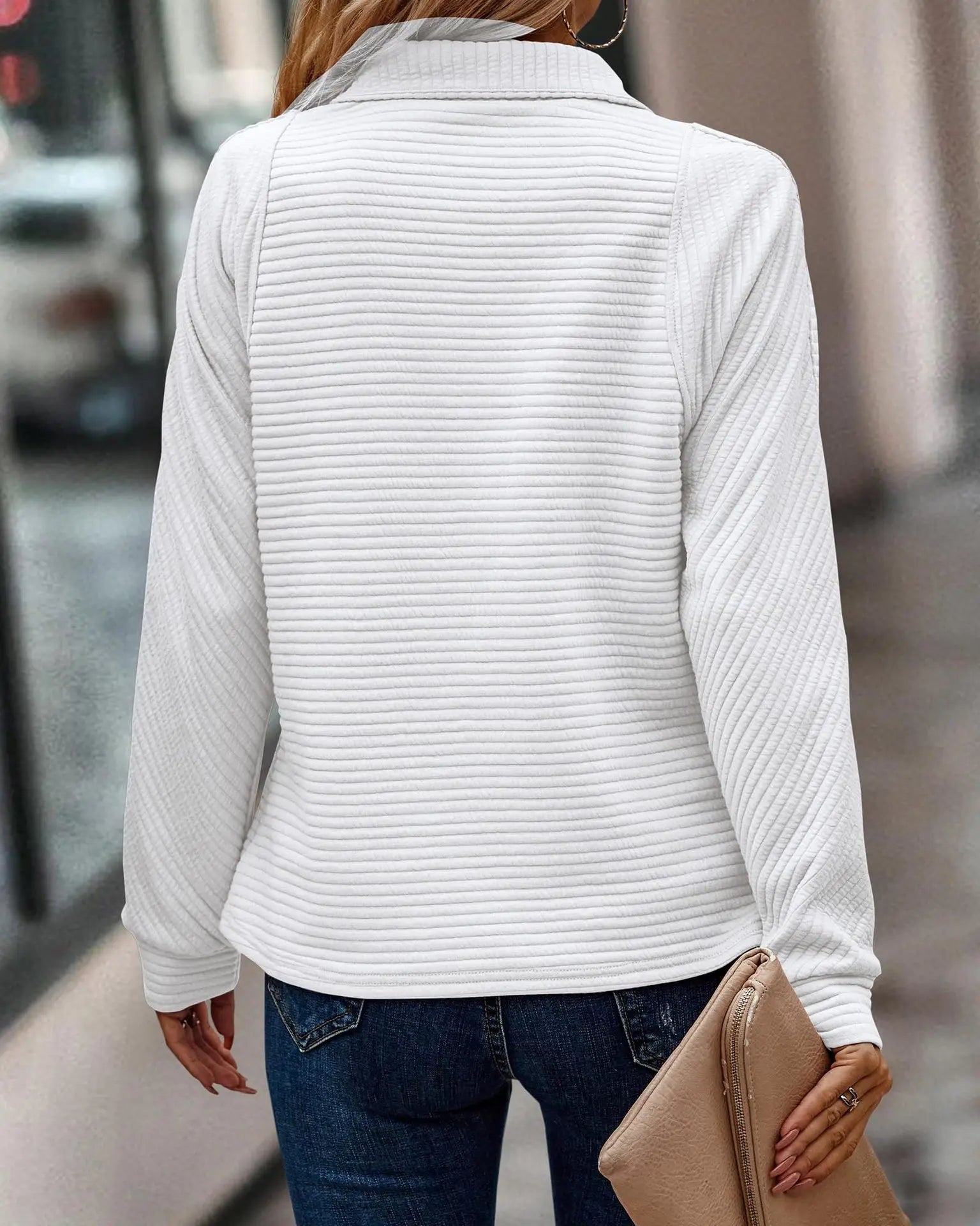 Pullover mit halbem Reiverschluss für Damen