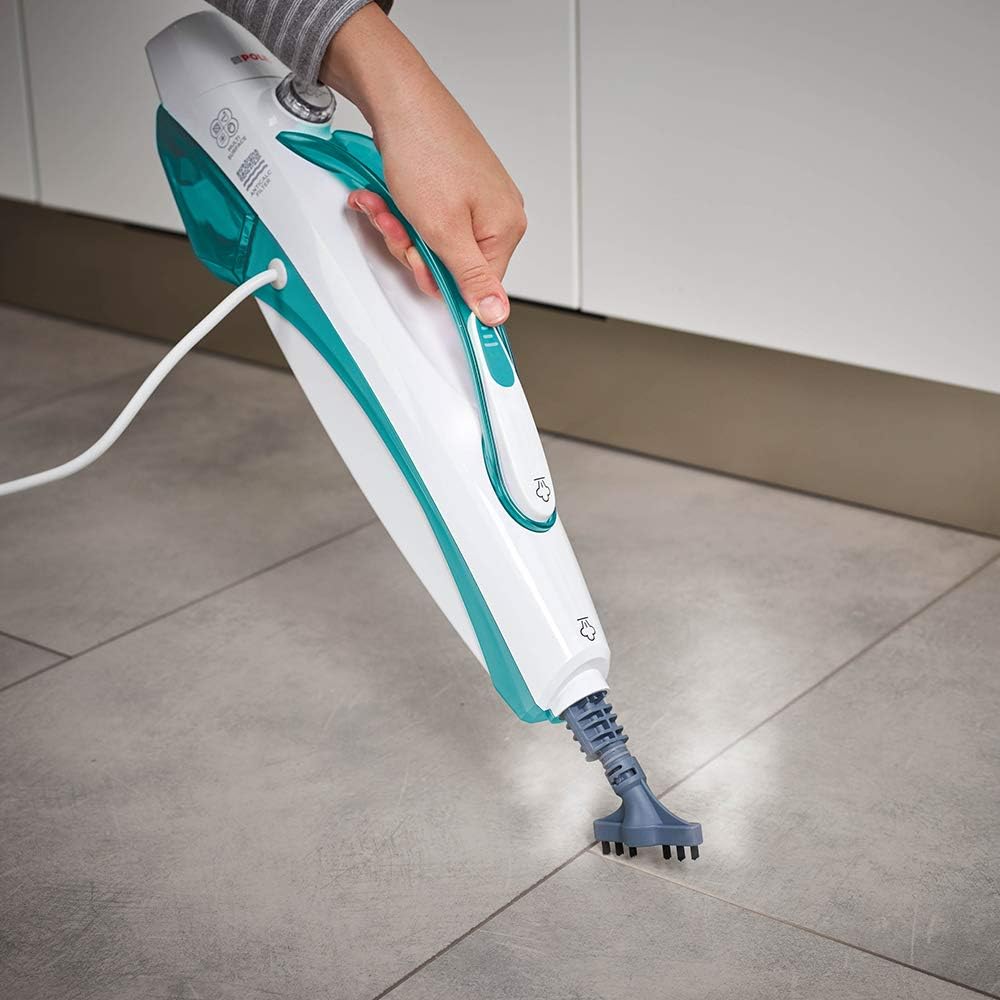 POLTI Vaporetto SV460_Double Dampfbesen, Doppelfunktion mit tragbarem Dampfreiniger, ttet und beseitigt 99,9%* der Viren, Keime und Bakterien, mit zuszlichen Wischtüchern, 17 Zubehrteile