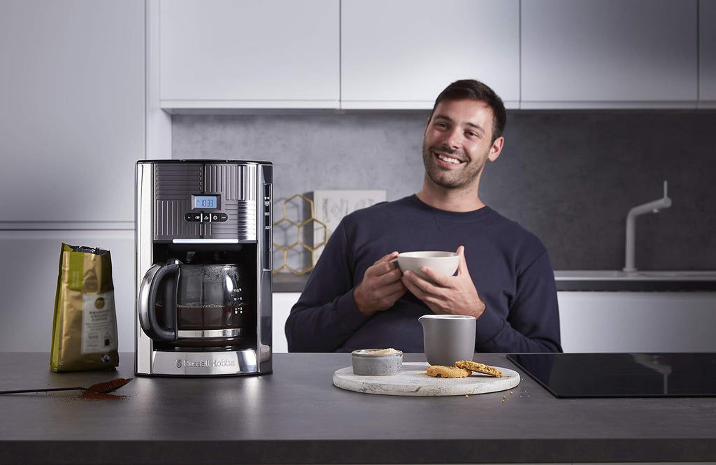 Russell Hobbs GeoSteel Set Colazione: Tostapane, Bollitore e Macchina per il Caffè