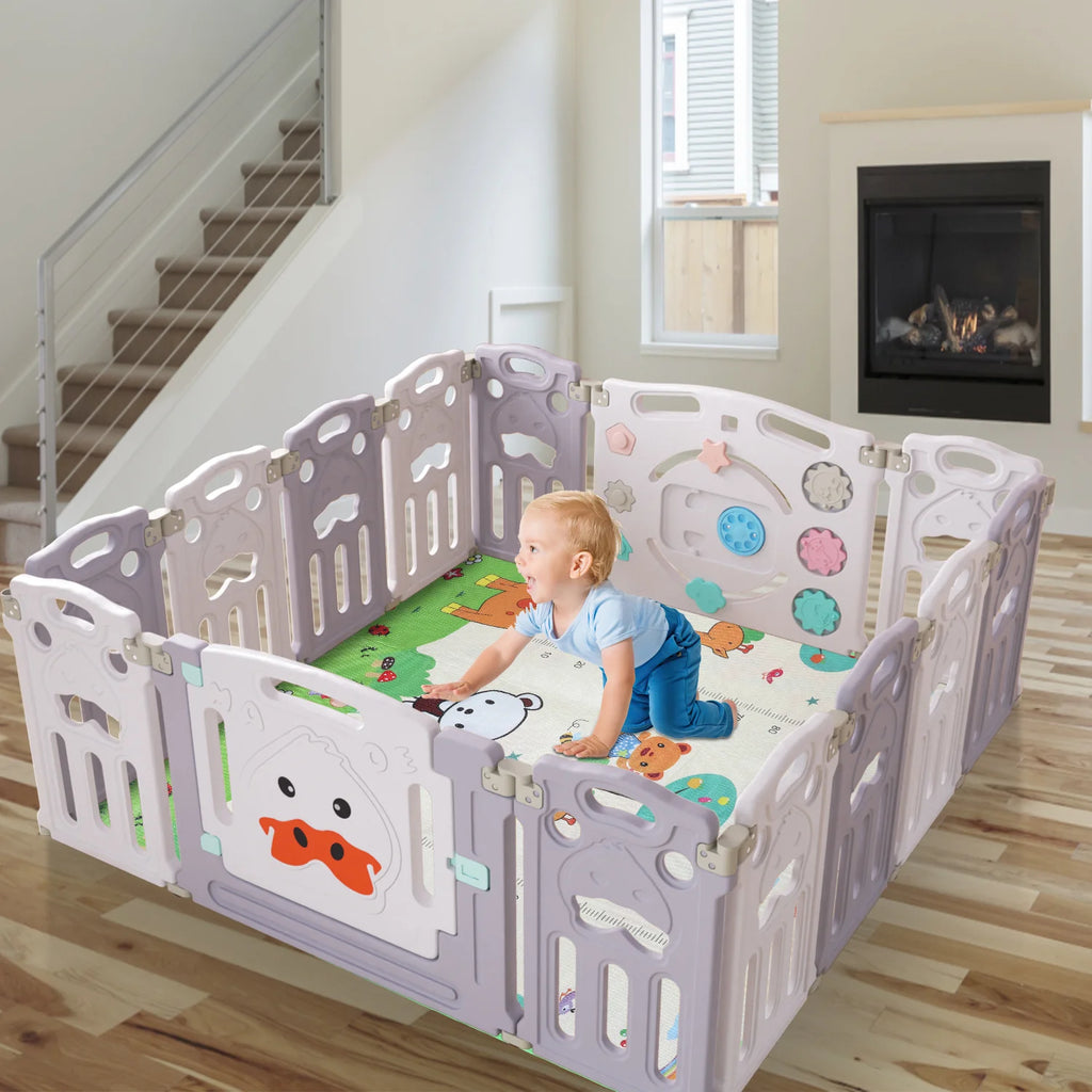 Sonnewelt Box Pieghevole per Bambini con Tappeto da Gattonamento