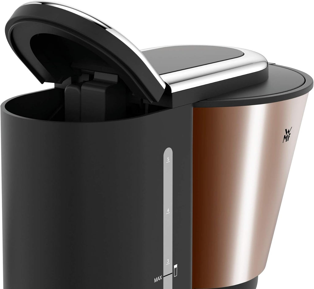 WMF Küchenminis Aroma Filterkaffeemaschine, 870 Watt, cromargan matt & Küchenminis 1-Scheiben Toaster Langschlitz XXl-Toast Brötchenaufsatz 7 Bräunungsstufen Überhitzungsschutz 600W Edelstahl matt