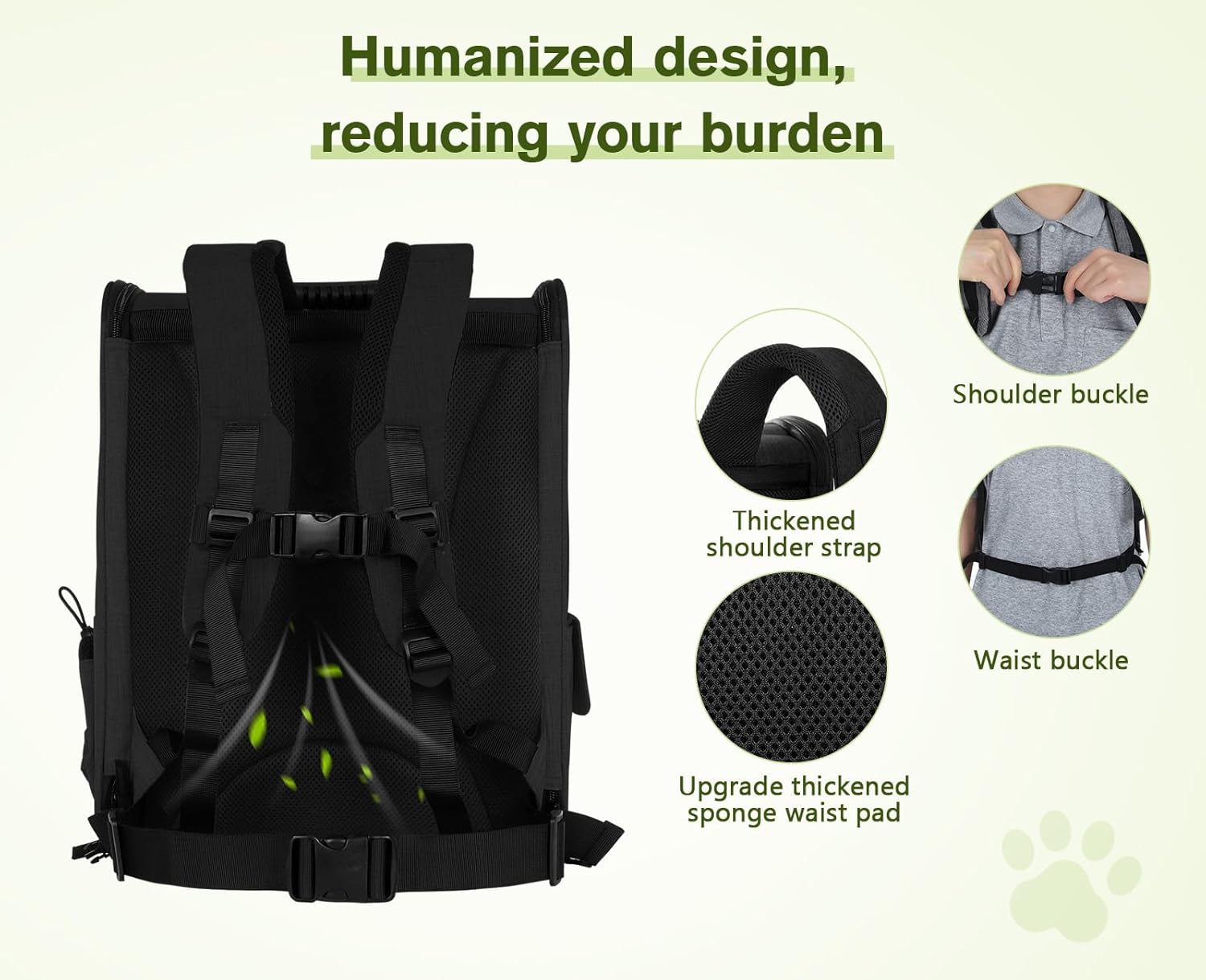 pecute Hunderucksack Erweiterbar, Faltbar Katzenrucksack Katzen mit Anti-offener Reiverschluss, Rucksack Hund mit Netz Fenster Grau XL, für Hunde Katzen Haustiere (40 * 33 * 49cm)