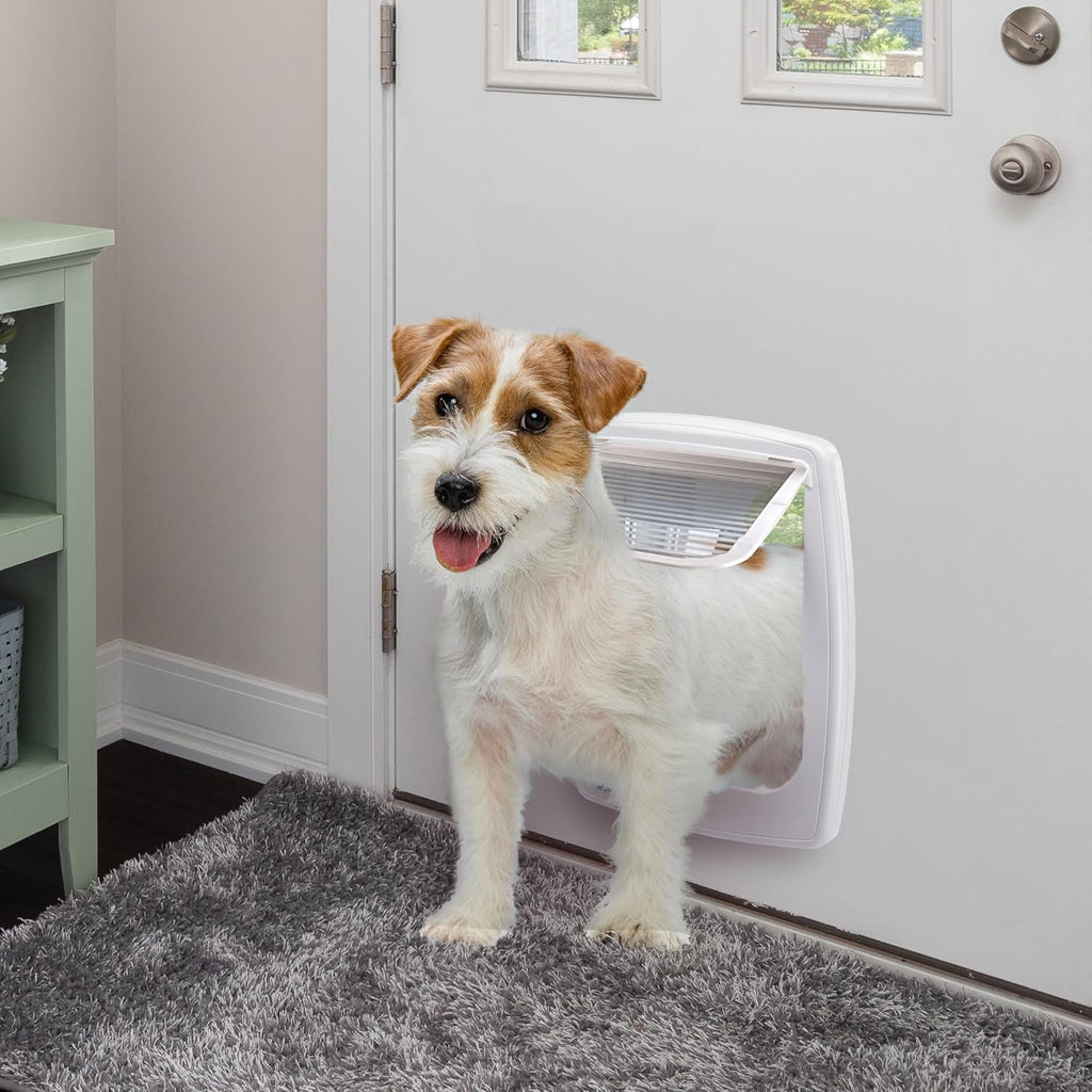 Ferplast Gattaiola per Cani di Taglia Media, Gattaiola per Gatti, Sportello per Animali Domestici a 4 Vie con Ingresso e Uscita Controllabili, con Protezione dalle Correnti d'Aria, Tunnel Completo, Sportello per Cani Swing 11, Grigio
