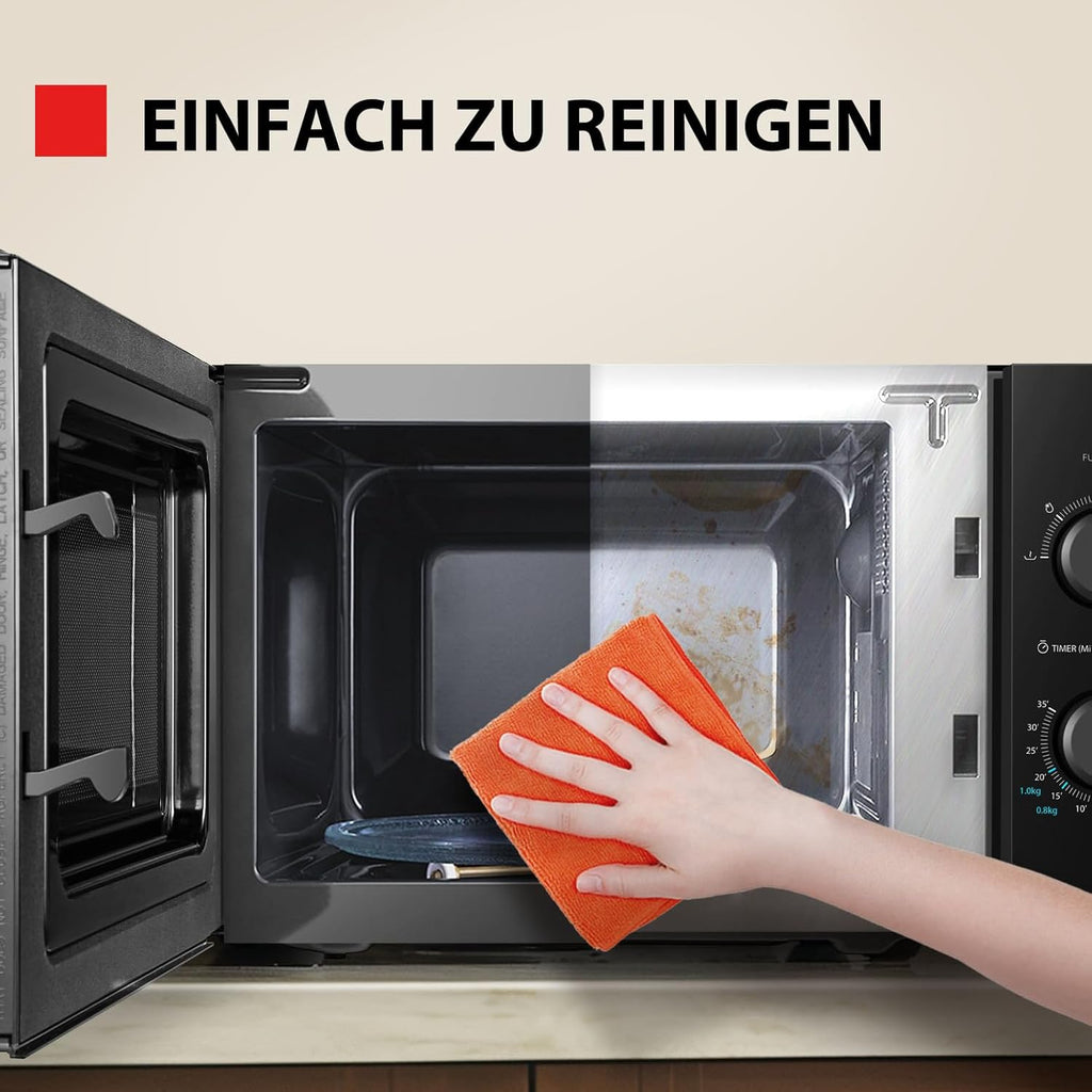 Forno a microonde a libera installazione Toshiba MW2-MM20PF(BK) / microonde singolo / 20L / 800W / 5 livelli di potenza con pratica funzione di scongelamento/illuminazione interna a LED/Nero