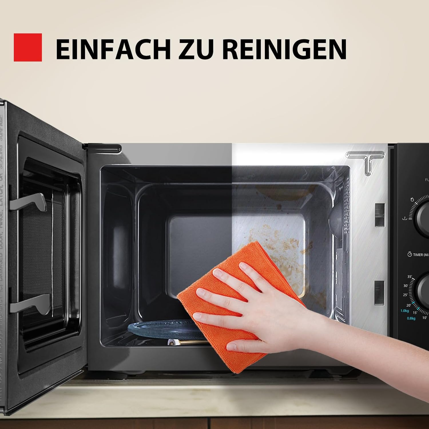 Forno a microonde a libera installazione Toshiba MW2-MM20PF(BK) / microonde singolo / 20L / 800W / 5 livelli di potenza con pratica funzione di scongelamento/illuminazione interna a LED/Nero