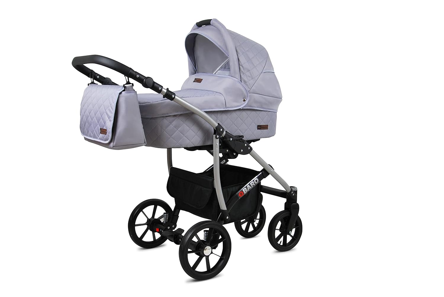 BabyLux® Bambimo Kinderwagen Set 3 in 1 - Qbaro - incl. Babywanne, Buggy Sportsitz, Auto-Babyschale - Autositz - Kinderwagenset - Kombikinderwagen mit Wickeltasche, Regenschutz usw.