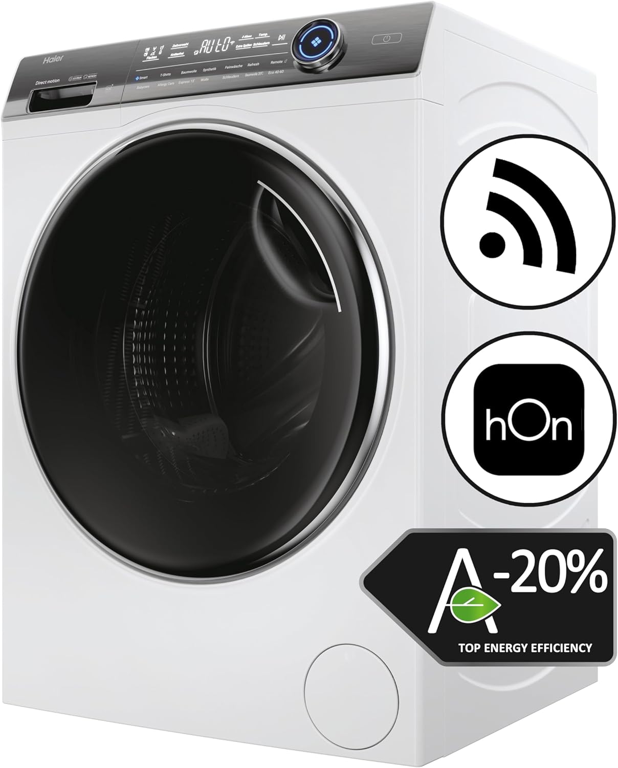 Haier HW100-BP14636N Waschmaschine / 10 kg / A - beste Effizienz / Inverter-Motor / Dampffunktion / Vollwasserschutz / Eco 40-60 Programm