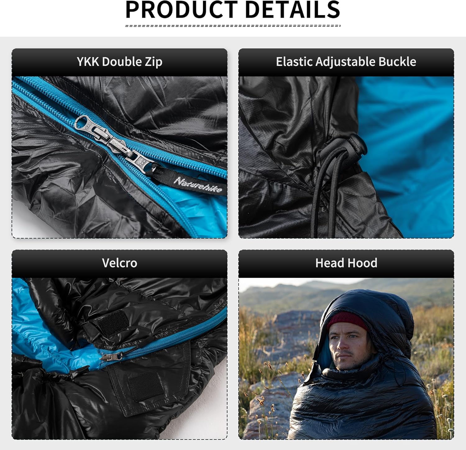 Naturehike CW700/CW400 Sacco a Pelo in Piuma, Ultraleggero, Portatile, Compatto, per Inverno, 4 Stagioni, per Adulti e Bambini, Campeggio, Escursionismo, Viaggi, con Sacco a Compressione