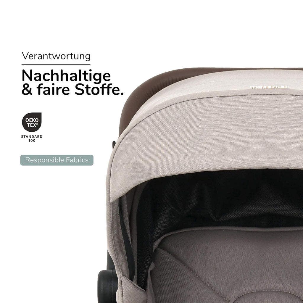 my junior® Buggy PICO³ | bis 22kg | Einhand AutoFold-Klappmechanismus | Ergonomische Liegeposition nach IGR e.V. | großes Sonnenverdeck UV50+ | Handgepäckmaß | 2 Belüftungsfenster Hazel - Black