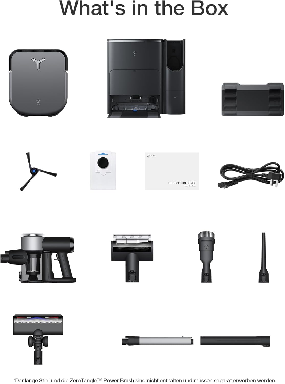 ECOVACS DEEBOT X2 Combo Saugroboter mit Wischfunktion 8700Pa mit Handstaubsauger, doppelte automatische Leerung, 15mm Mopp-Hebesystem, selbstreinigender Roboterstaubsauger, Heiwasser-Moppreinigung