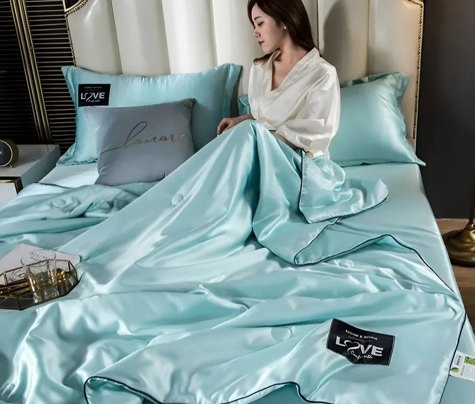 SilkyLux Satin-Bettwsche – Weiche & Atmungsaktive Decke für Ganzjhrigen Komfort