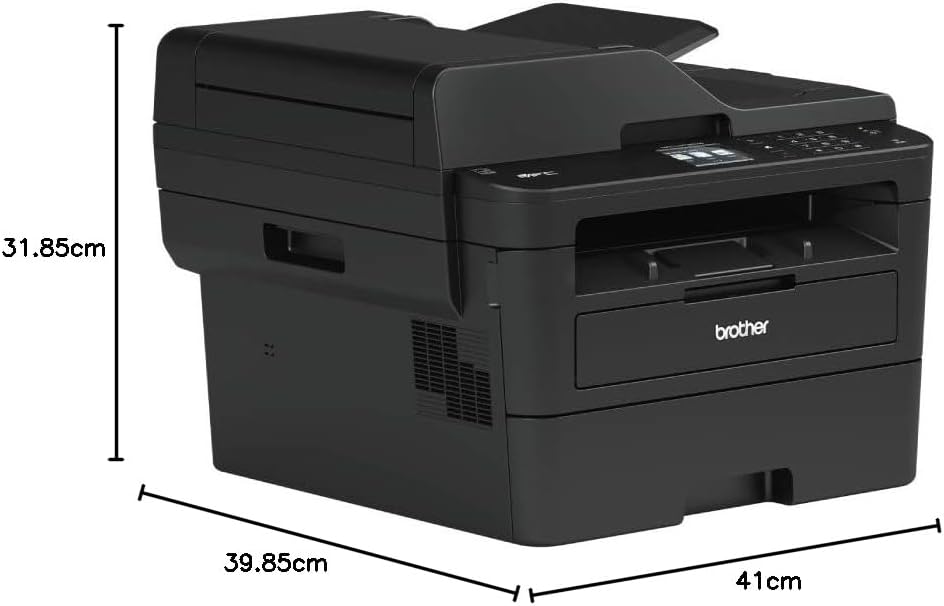 Brother MFC-L2835DW | Stampante multifunzione 4-in-1 (stampa/scansione/copia/fax) Laser monocromatica – Wi-Fi ed Ethernet – Alimentatore automatico documenti (ADF) da 50 fogli – Velocità di stampa di 32 pagine