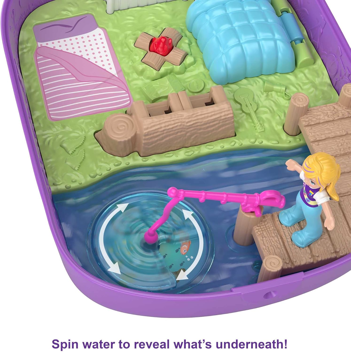 Polly Pocket GTN15 - Valigetta Caffetteria Riccio con Design Caffè e Animali, Mini Bambola Polly e HCG16 - Acquario Lontre, Tema Acquario con Micro Bambole Polly e Nicolas, 5 Sorprese e 12 Accessori