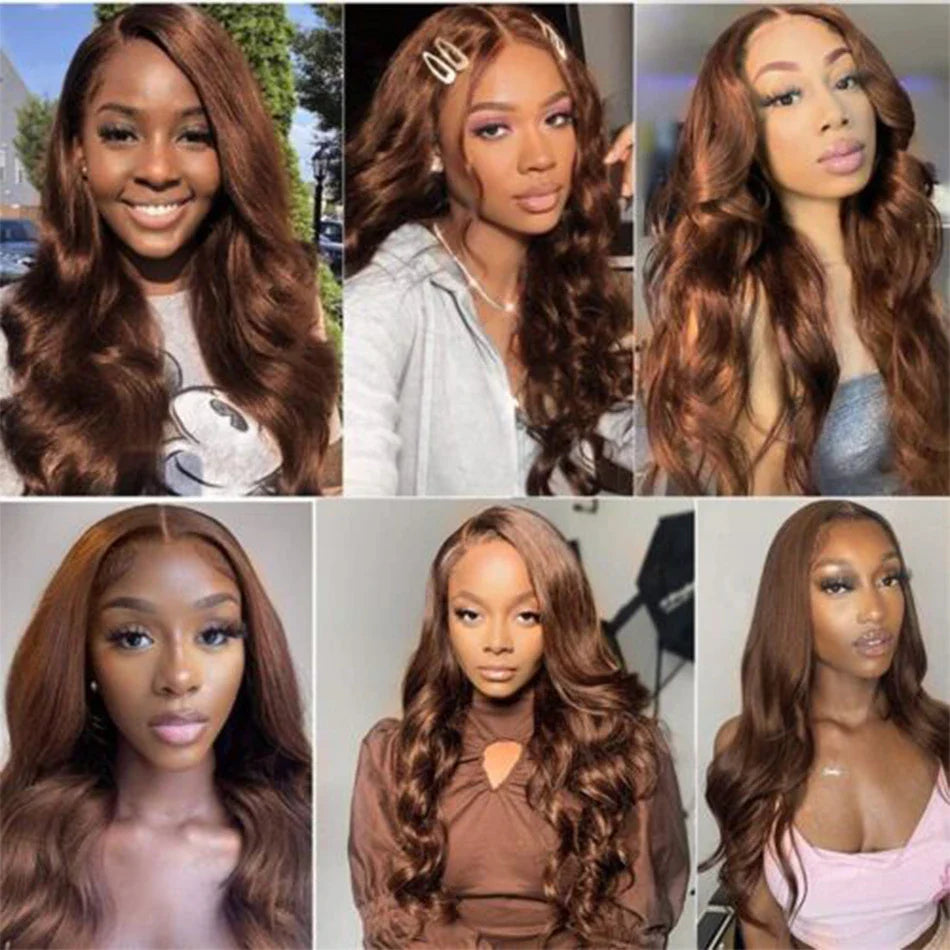 Hair Beauty: Parrucche frontali Luxurise 13x4 HD Lace - Parrucca Brazilian Virgin Lace #4 Marrone Scuro