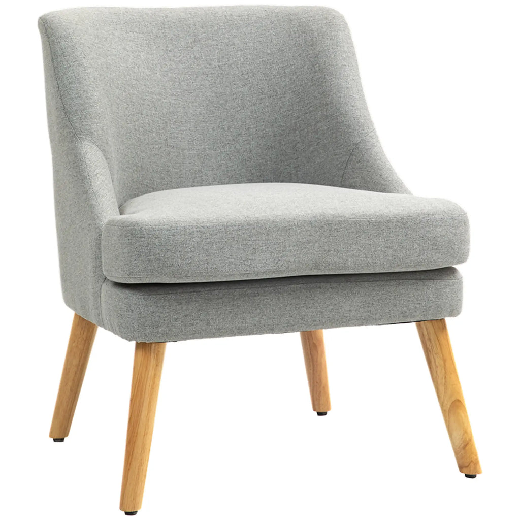 HOMCOM Sedia Imbottita Design Scandinavo Poltroncina Grigio Chiaro