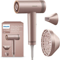 Philips Asciugacapelli ad Alta Velocità Serie 8000, ThermoShield Advanced, Ionic, Concentratore & Diffusore, Cura del Cuoio Capelluto, 1400 W, Rose Champagne, Modello BHD837/10