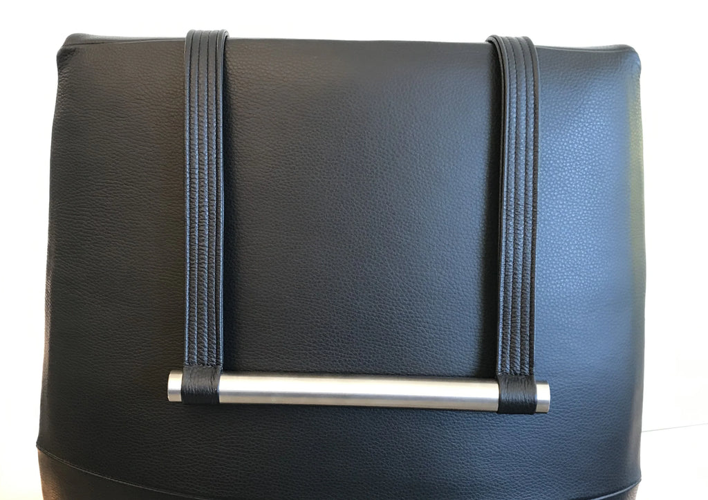 Cuscino nuca ampio per poltrona relax Jori, ellittico, nero, peso alluminio, cuscino a rullo
