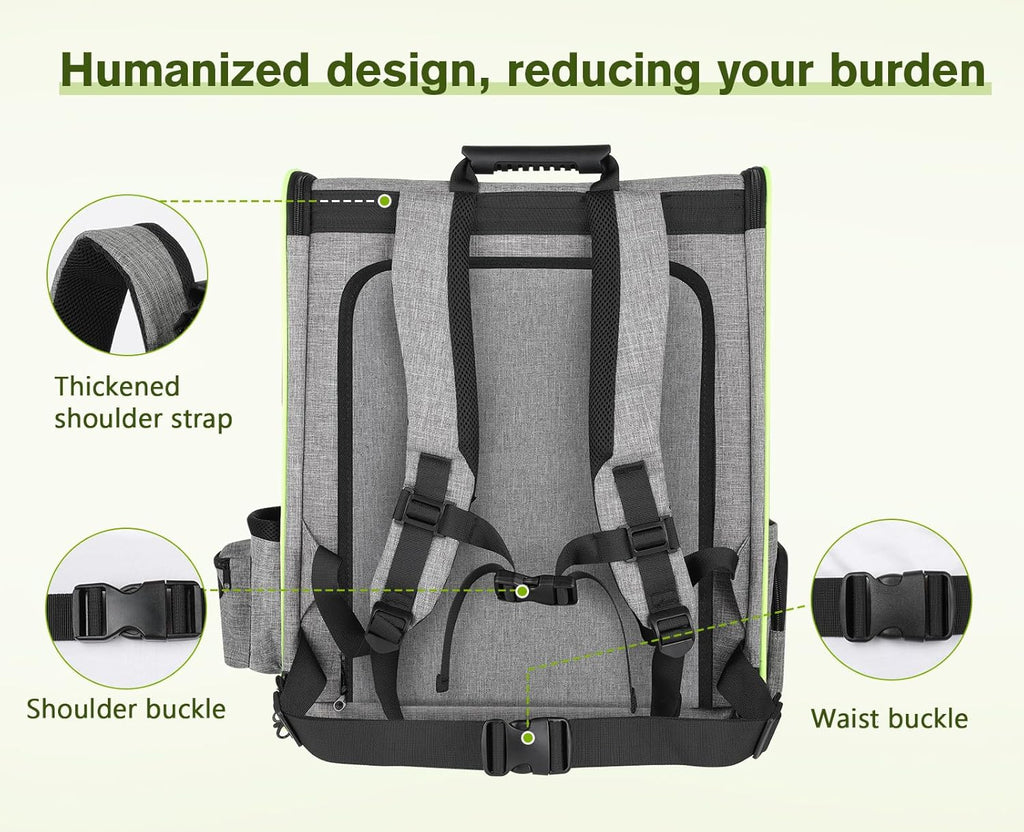 pecute Haustier Rucksack mit Netzfenster, Tragbare und Faltbare Katzentasche, Atmungsaktive und Leichte Hundetasche, Wasserdichtes Oxford-Tuch mit Viel Platz, Multifunktionales Rutschfestes Grau XL